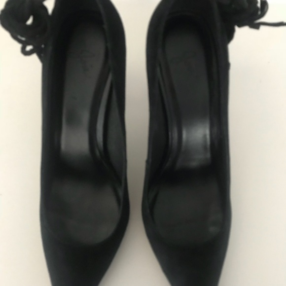 Joie Angelynn Black Suede Wrap-around Heels - Picture 7 of 8
